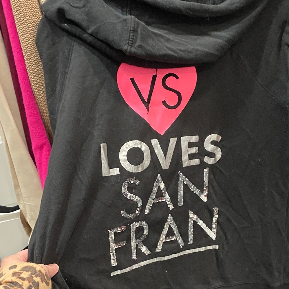Black sequin VS Loves San Fran Hoodie